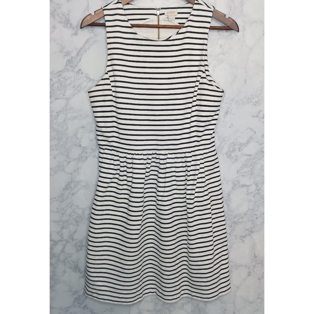 J. Crew Sleeveless Black And White Stripped Dress